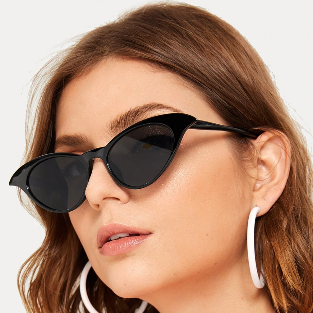 Retro Cat Eye Flat Lens Sunglasses